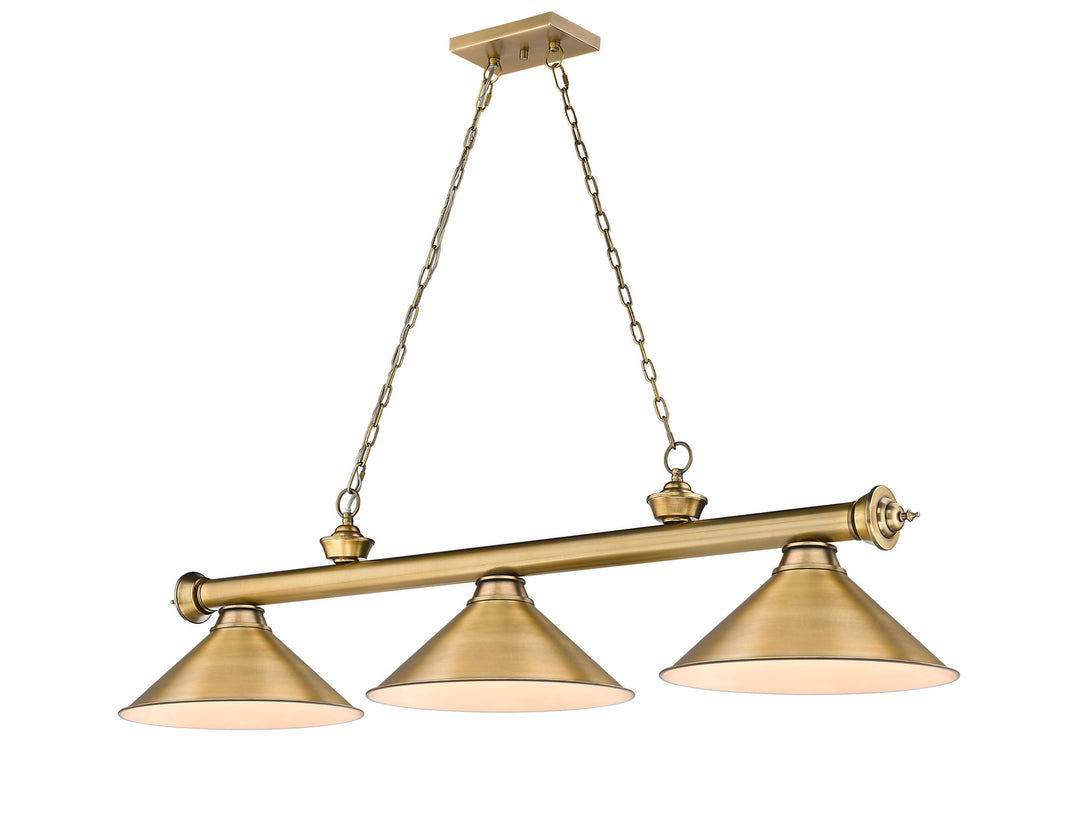 Z-Lite Canada - 2306-3RB-RB15 - Three Light Billiard - Cordon - Rubbed Brass