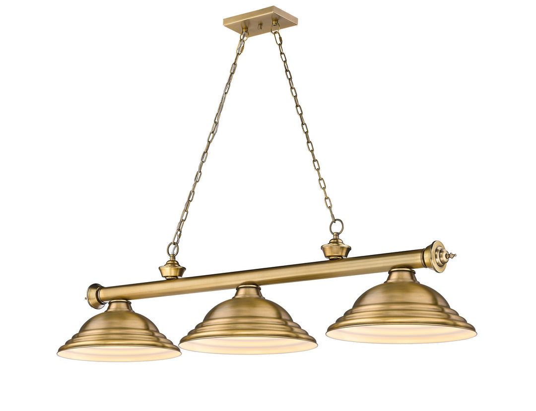 Z-Lite Canada - 2306-3RB-SRB - Three Light Billiard - Cordon - Rubbed Brass