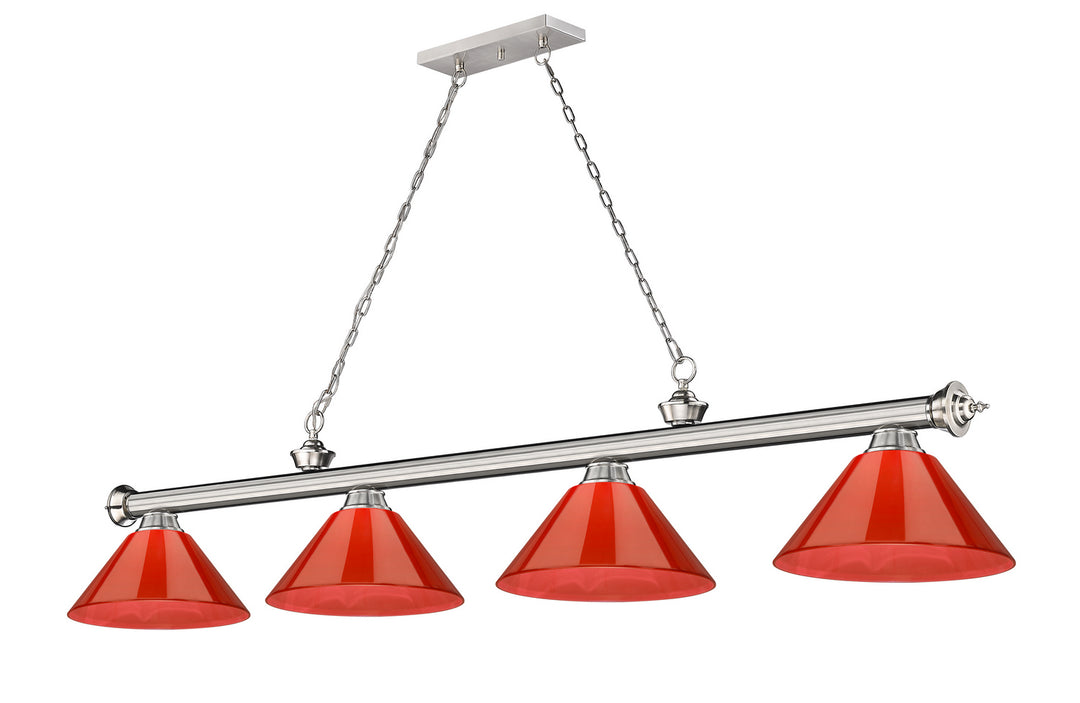Cordon Four Light Billiard in Brushed Nickel - available from The Lighting Shoppe, trusted by Canadian homeowners