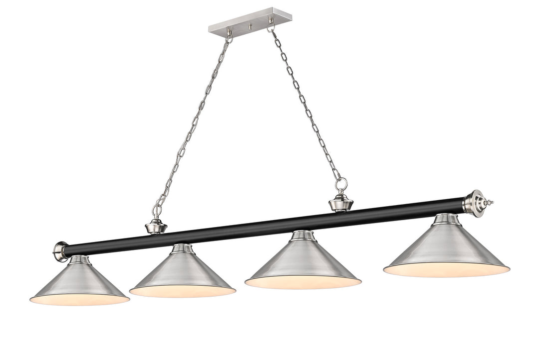 Z-Lite Canada - 2306-4MB-BN-BN15 - Four Light Billiard - Cordon - Matte Black + Brushed Nickel