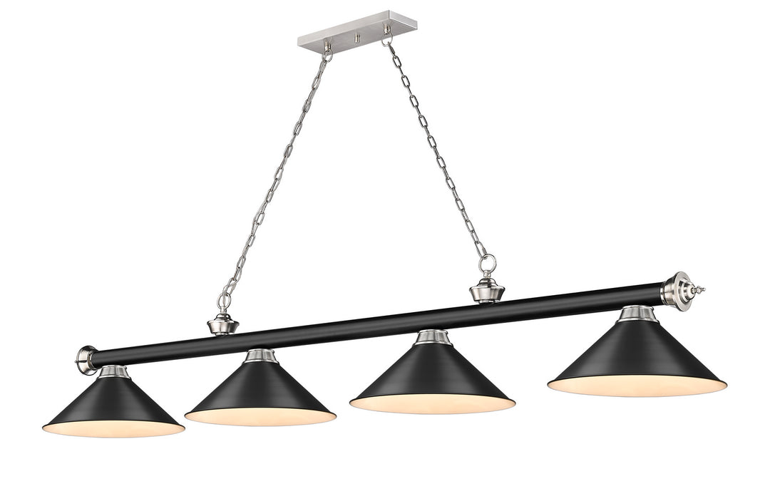 Z-Lite Canada - 2306-4MB-BN-MB15 - Four Light Billiard - Cordon - Matte Black + Brushed Nickel