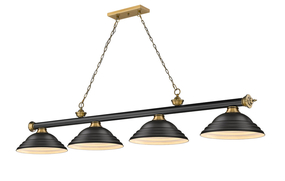 Z-Lite Canada - 2306-4MB-RB-SMB - Four Light Billiard - Cordon - Matte Black + Rubbed Brass