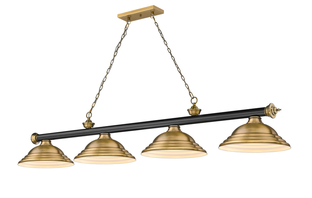 Z-Lite Canada - 2306-4MB-RB-SRB - Four Light Billiard - Cordon - Matte Black + Rubbed Brass