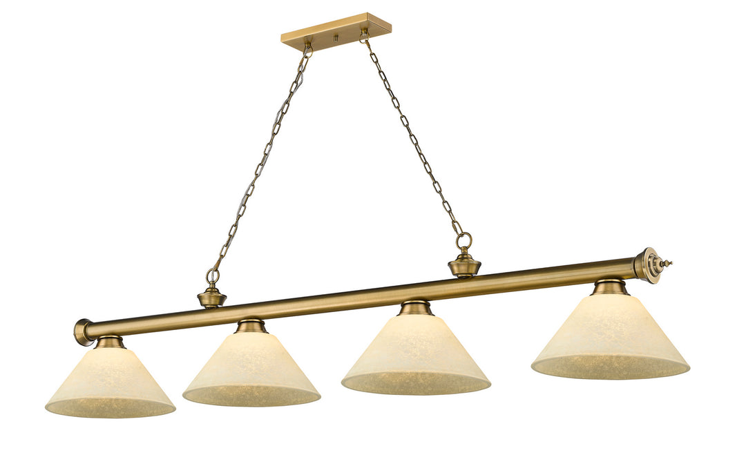 Z-Lite Canada - 2306-4RB-AGM14 - Four Light Billiard - Cordon - Rubbed Brass