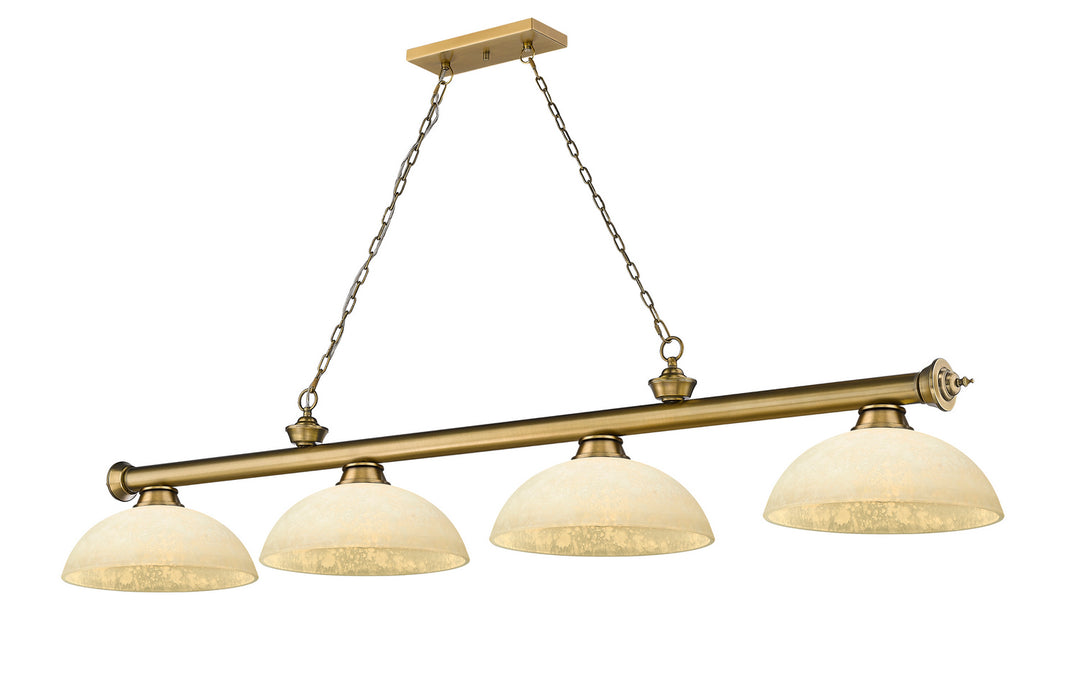 Z-Lite Canada - 2306-4RB-DGM14 - Four Light Billiard - Cordon - Rubbed Brass