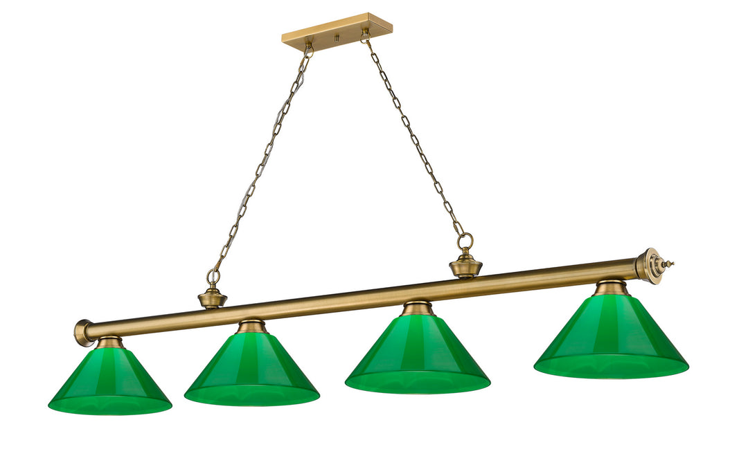 Z-Lite Canada - 2306-4RB-PGR - Four Light Billiard - Cordon - Rubbed Brass