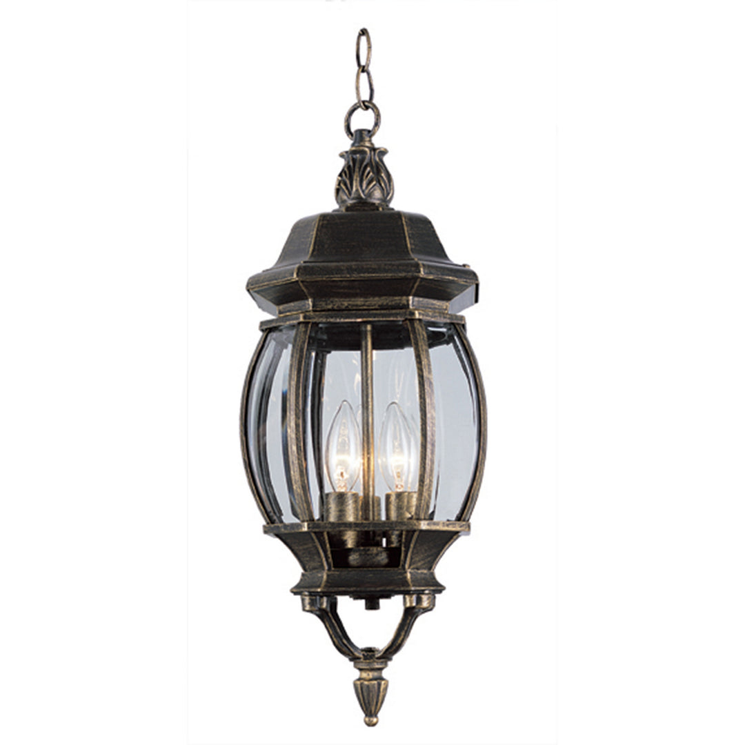 Parsons Three Light Hanging Lantern in Black Gold - available from The Lighting Shoppe, trusted by Canadian homeowners