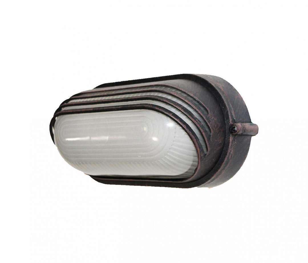 Allegra One Light Bulkhead in Rust - available from The Lighting Shoppe, trusted by Canadian homeowners