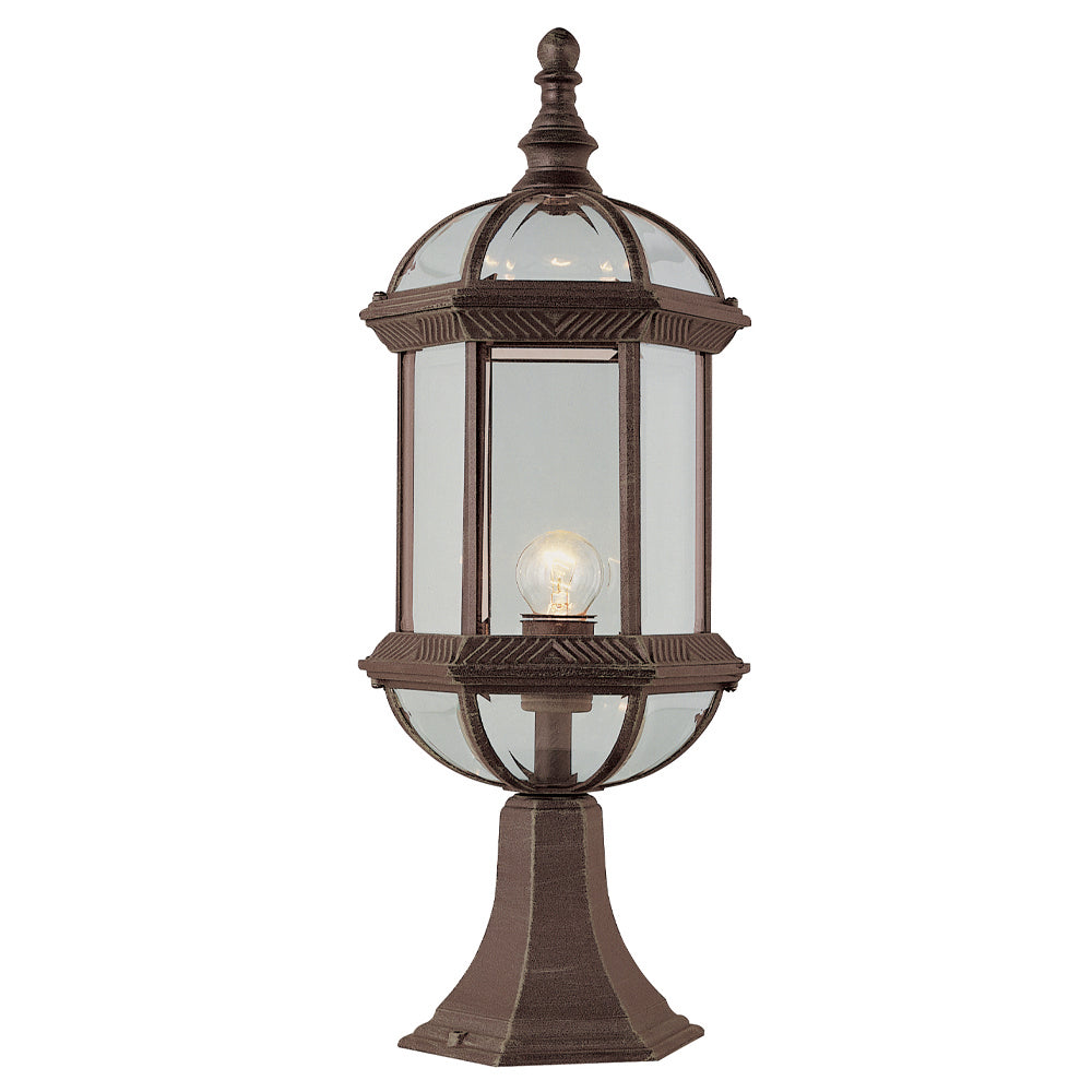Wentworth One Light Postmount Lantern in Rust - available from The Lighting Shoppe, trusted by Canadian homeowners