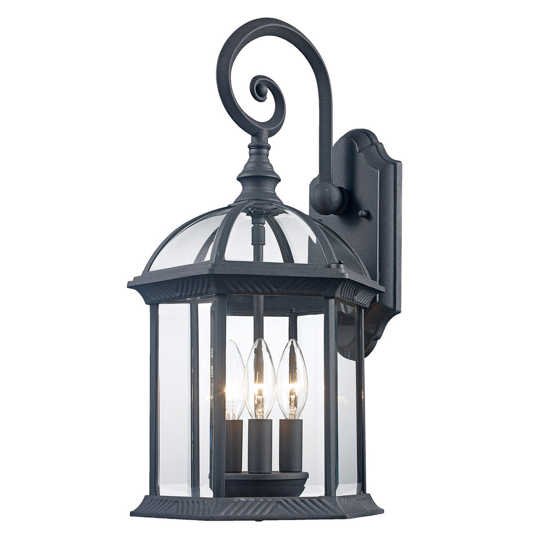 Wentworth Three Light Wall Lantern in Black - available from The Lighting Shoppe, trusted by Canadian homeowners
