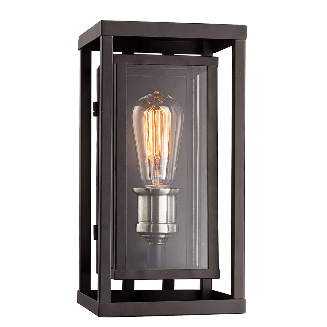 Showcase One Light Wall Lantern in Black /Brushed Nickel - available from The Lighting Shoppe, trusted by Canadian homeowners