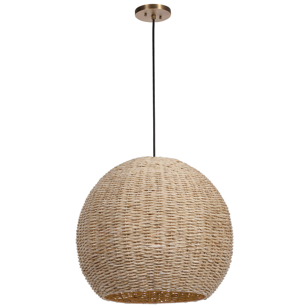 Seagrass One Light Pendant in Antique Brass - available from The Lighting Shoppe, trusted by Canadian homeowners