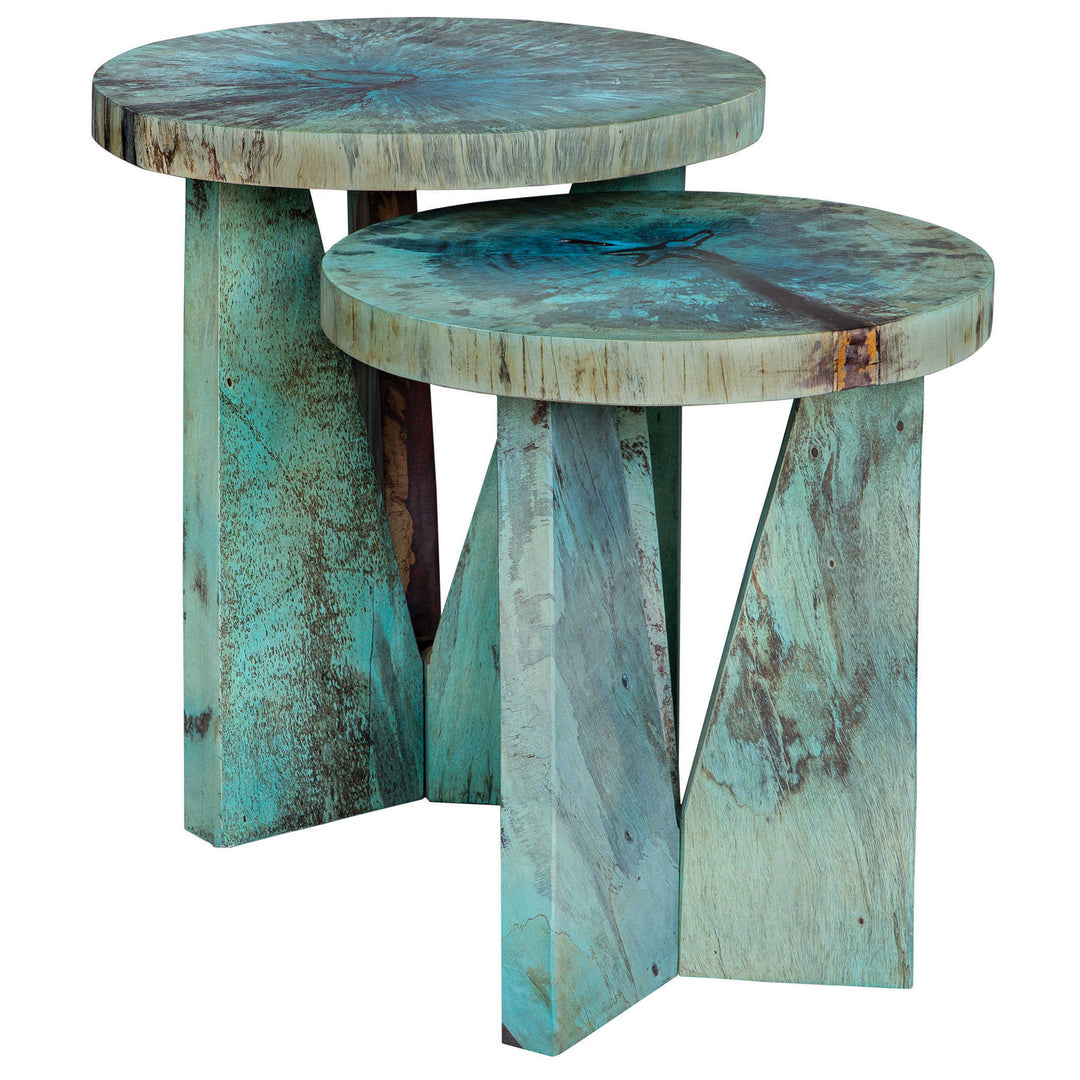 Nadette Nesting Tables, S/2 in Blue-green - available from The Lighting Shoppe, trusted by Canadian homeowners