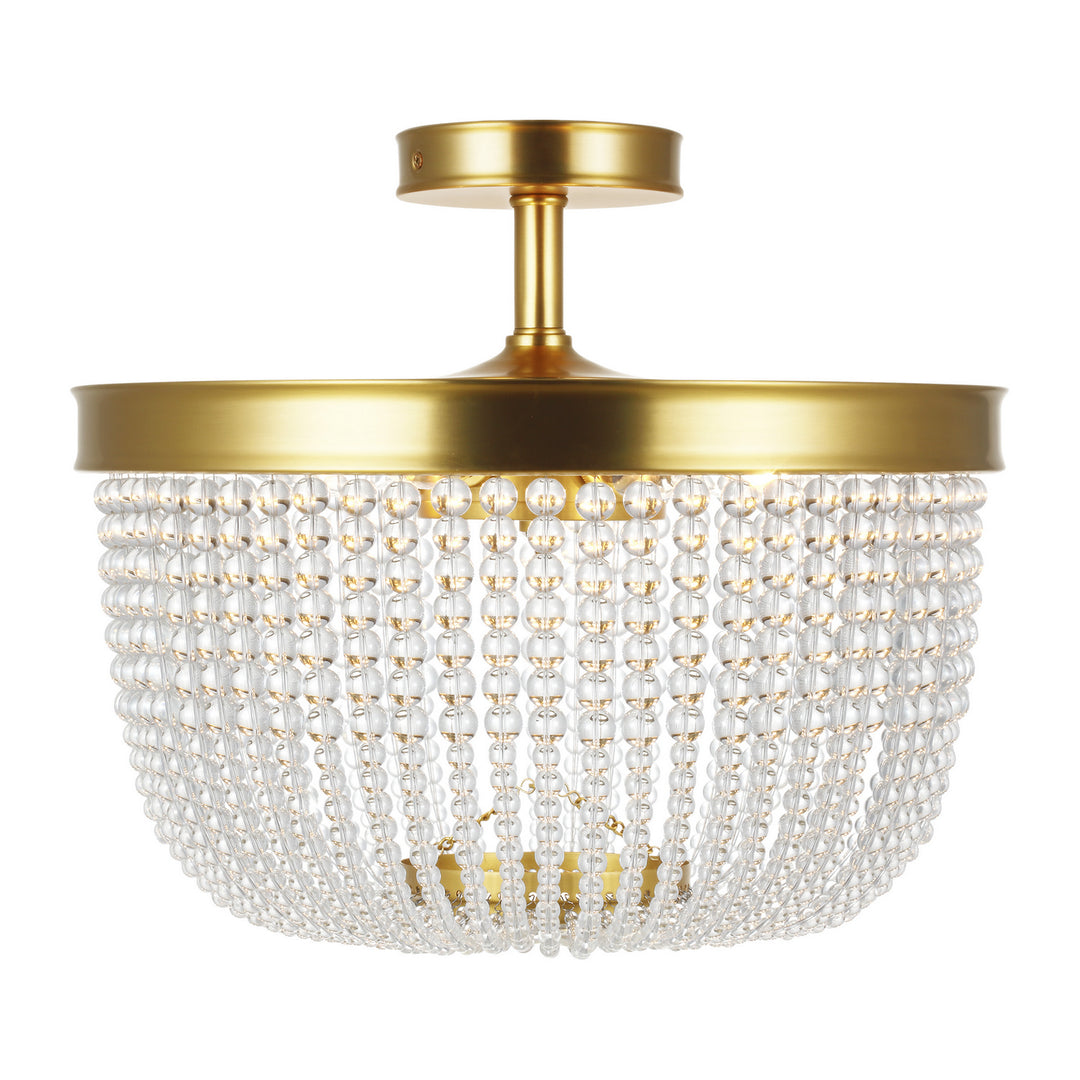 Summerhill Six Light Semi Flush Mount in Burnished Brass - available from The Lighting Shoppe, trusted by Canadian homeowners