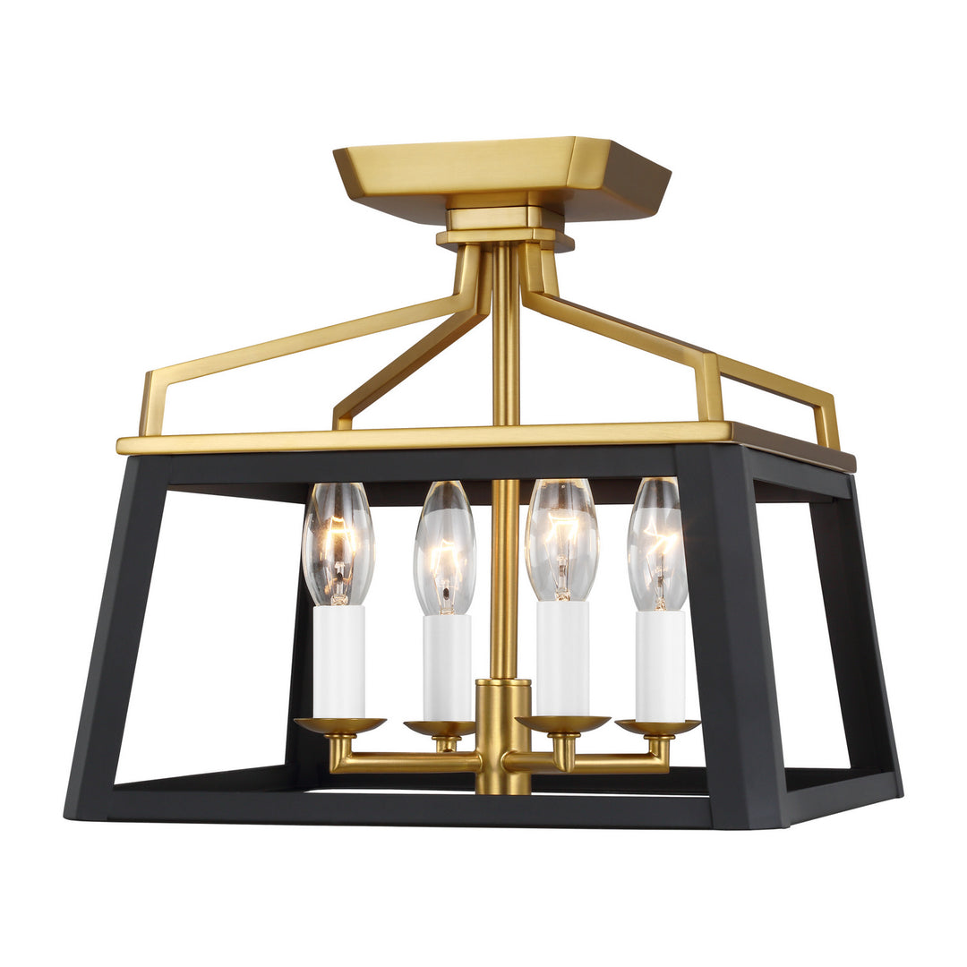 Carlow Four Light Flush Mount in Midnight Black - available from The Lighting Shoppe, trusted by Canadian homeowners