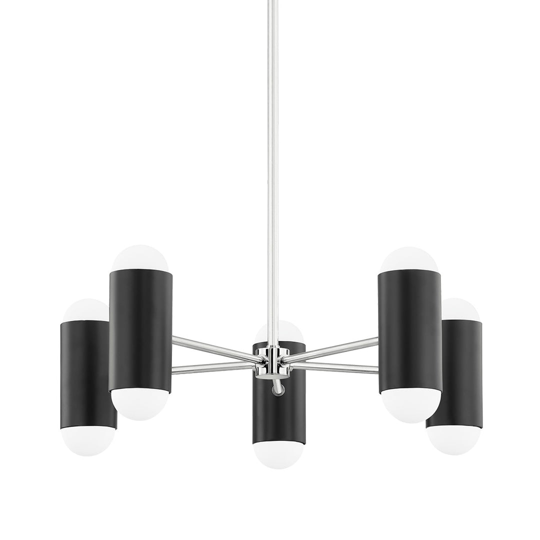 Kira Ten Light Chandelier in Polished Nickel/Soft Black - available from The Lighting Shoppe, trusted by Canadian homeowners