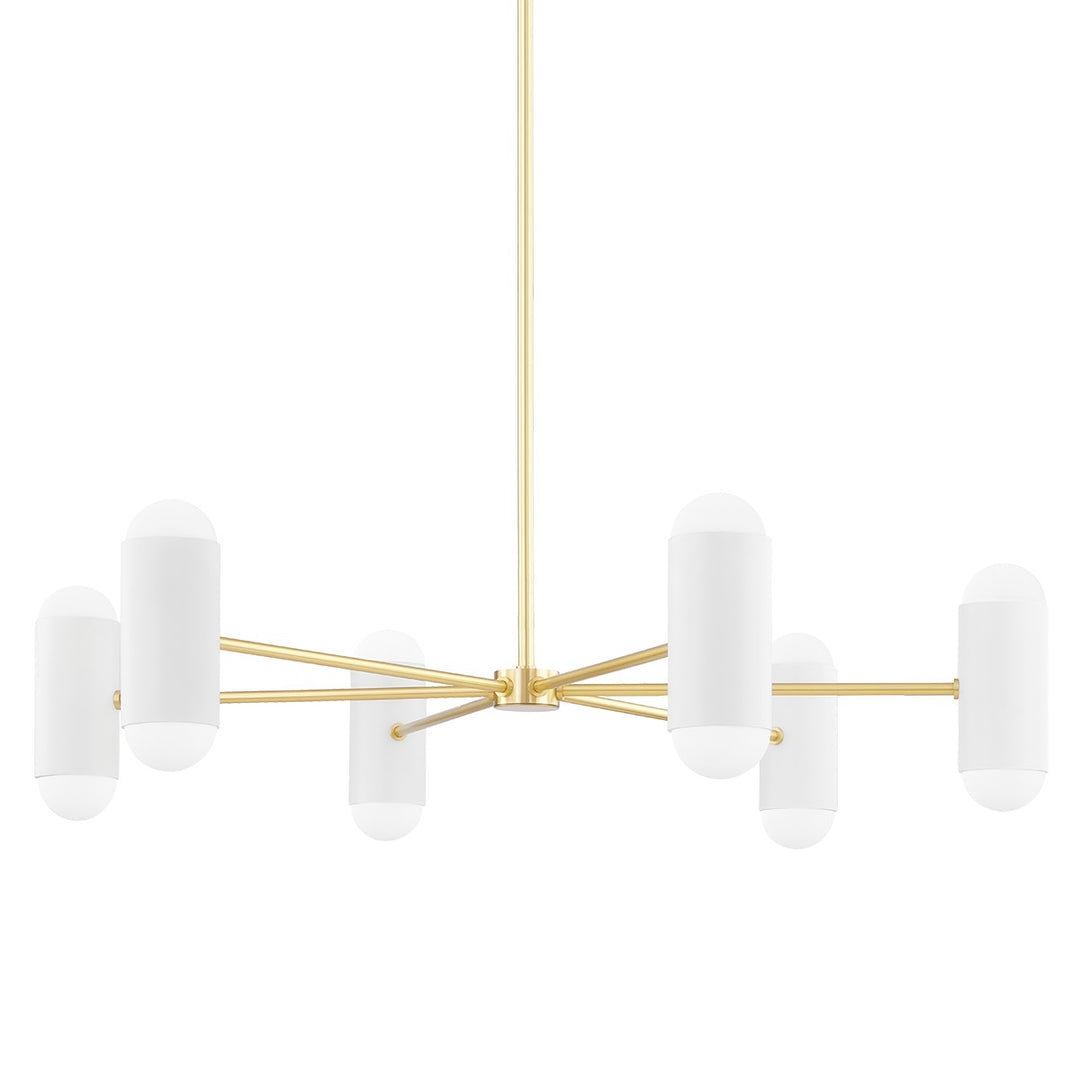 Kira 12 Light Chandelier in Aged Brass/Soft White Combo - available from The Lighting Shoppe, trusted by Canadian homeowners