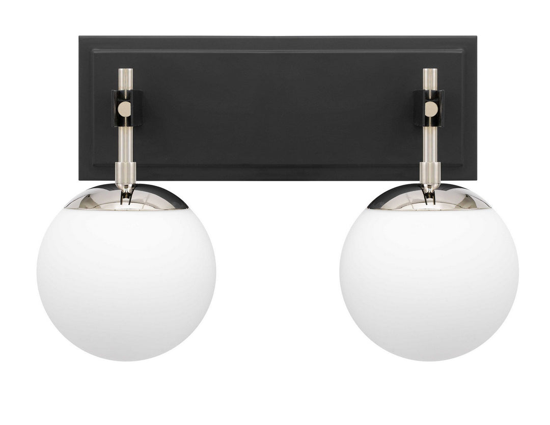 Allie Two Light Bath in Black/Polished Nickel - available from The Lighting Shoppe, trusted by Canadian homeowners