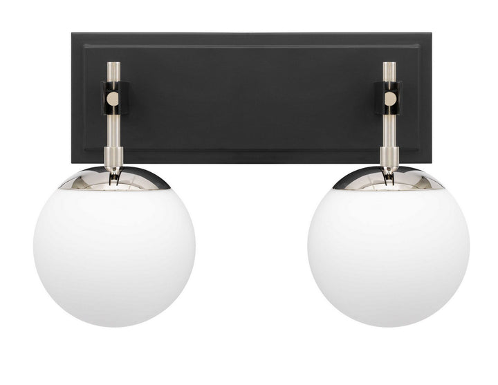 Allie Two Light Bath in Black/Polished Nickel - available from The Lighting Shoppe, trusted by Canadian homeowners