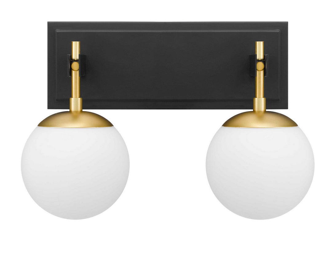 Allie Two Light Bath in Black/Satin Brass - available from The Lighting Shoppe, trusted by Canadian homeowners