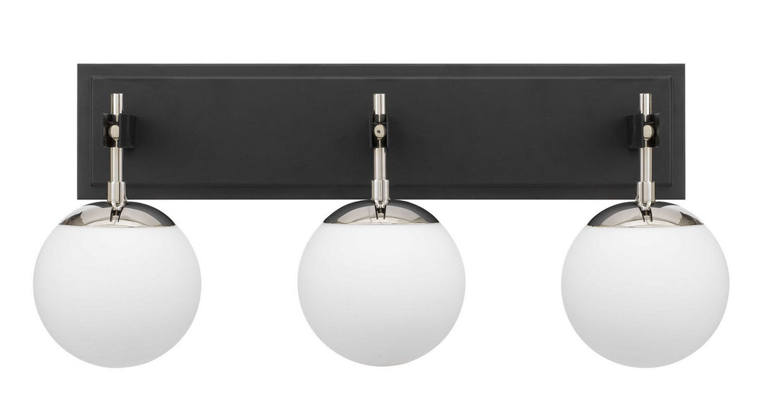 Allie Three Light Bath in Black/Polished Nickel - available from The Lighting Shoppe, trusted by Canadian homeowners