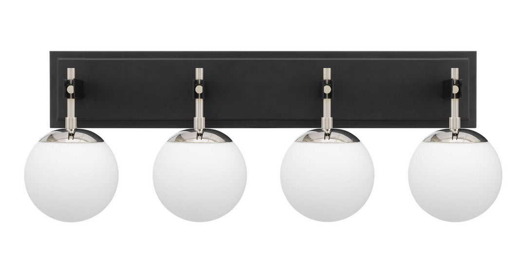 Allie Four Light Bath in Black/Polished Nickel - available from The Lighting Shoppe, trusted by Canadian homeowners