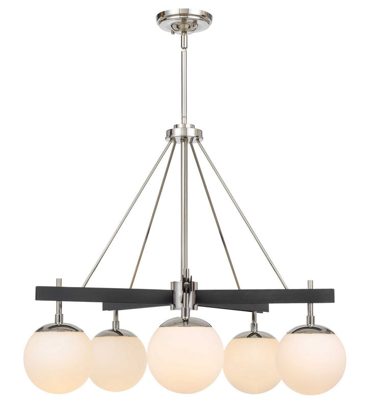 Allie Five Light Chandelier in Black/Polished Nickel - available from The Lighting Shoppe, trusted by Canadian homeowners