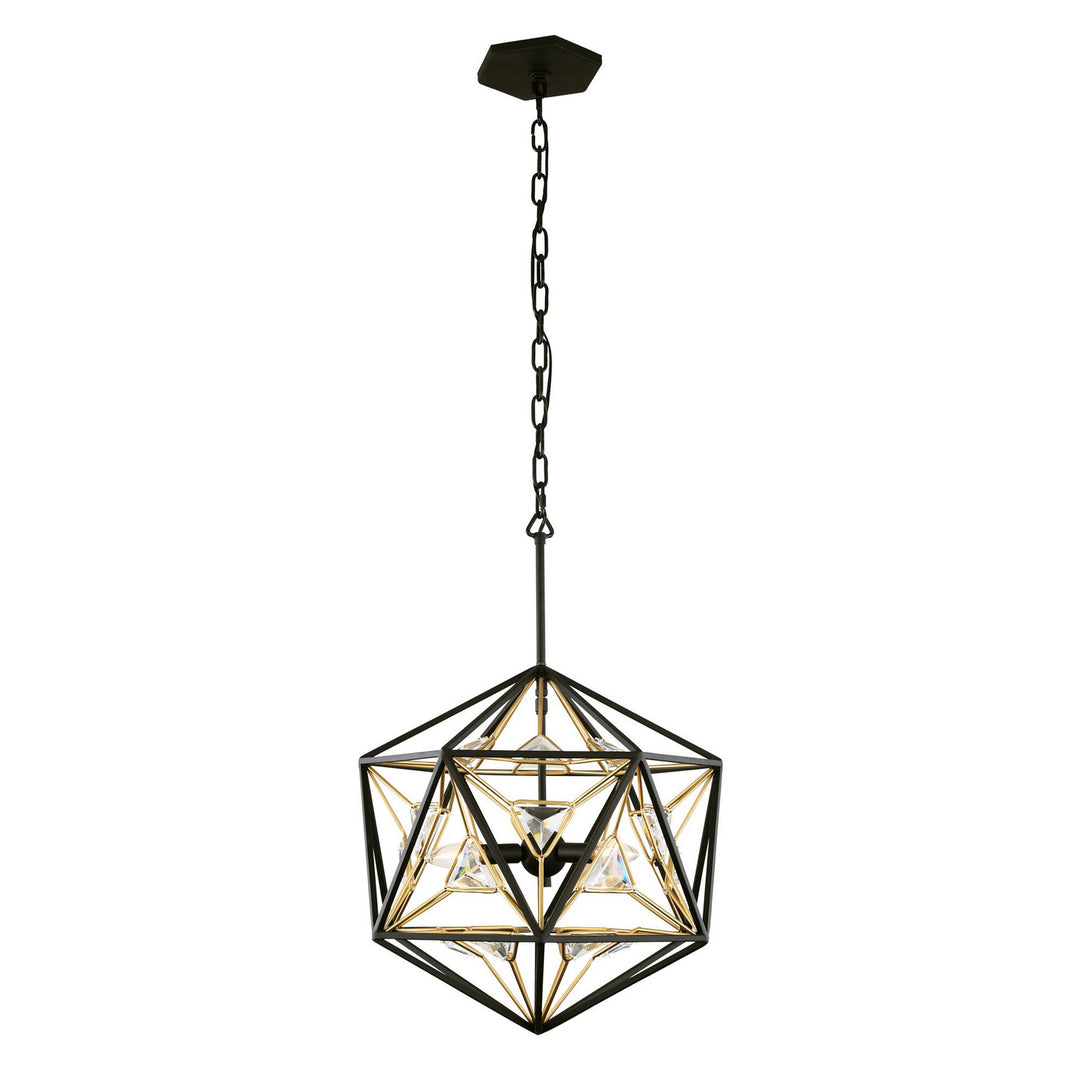 Marcia Three Light Pendant in Matte Black/French Gold - available from The Lighting Shoppe, trusted by Canadian homeowners