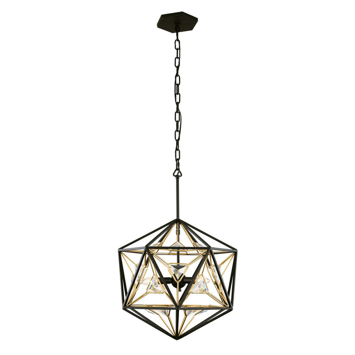 Marcia Three Light Pendant in Matte Black/French Gold - available from The Lighting Shoppe, trusted by Canadian homeowners
