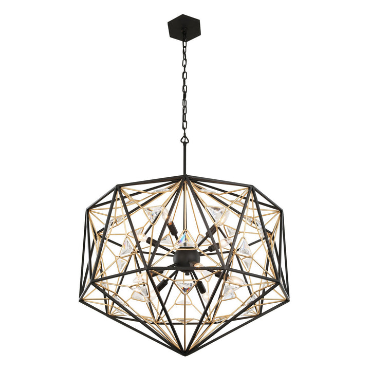 Marcia Ten Light Pendant in Matte Black/French Gold - available from The Lighting Shoppe, trusted by Canadian homeowners