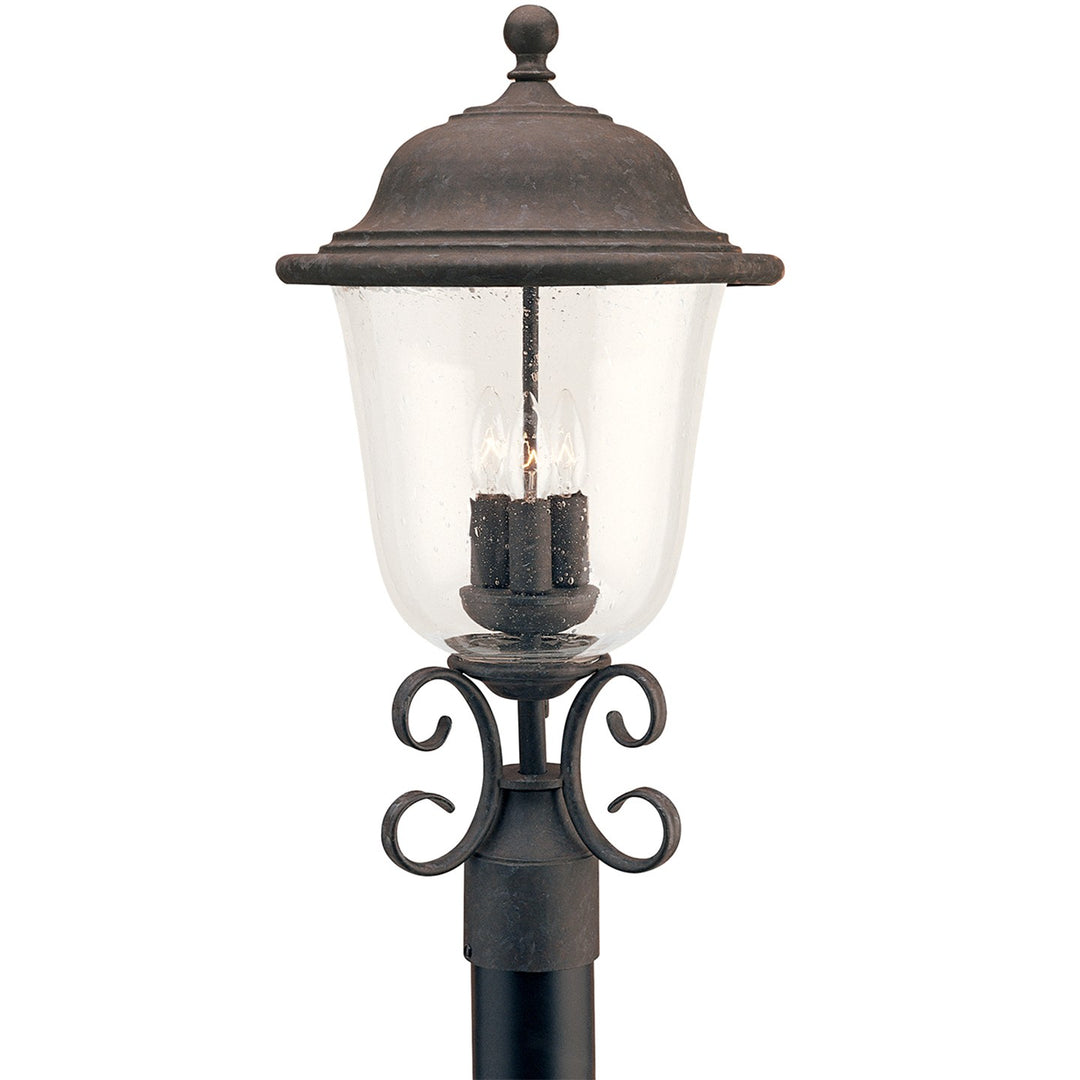 Trafalgar Three Light Outdoor Post Lantern in Oxidized Bronze - available from The Lighting Shoppe, trusted by Canadian homeowners