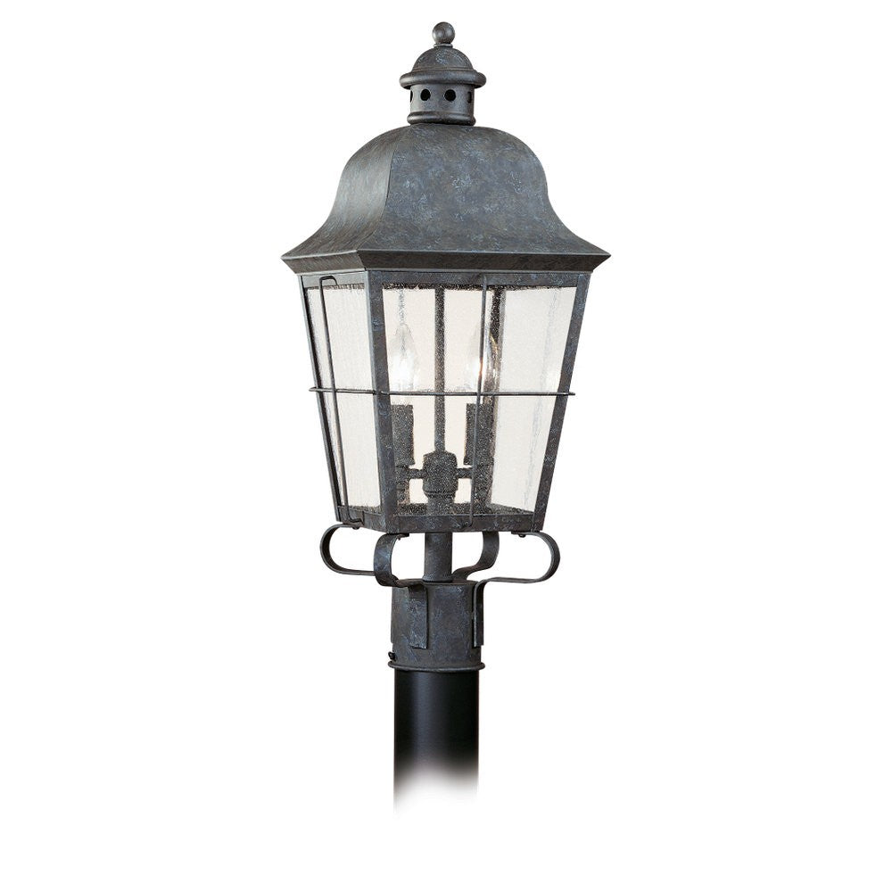 Chatham Two Light Outdoor Post Lantern in Oxidized Bronze - available from The Lighting Shoppe, trusted by Canadian homeowners