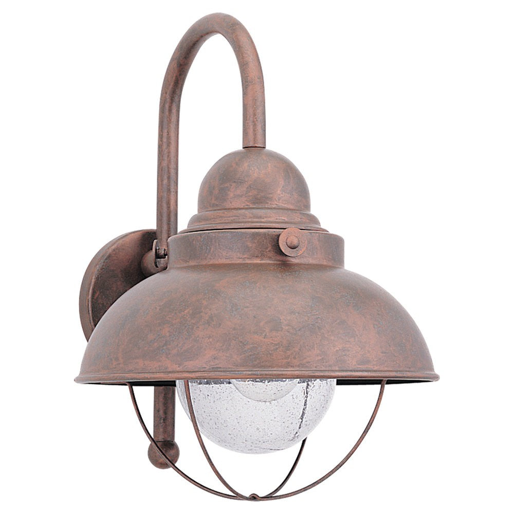 Sebring One Light Outdoor Wall Lantern in Weathered Copper - available from The Lighting Shoppe, trusted by Canadian homeowners