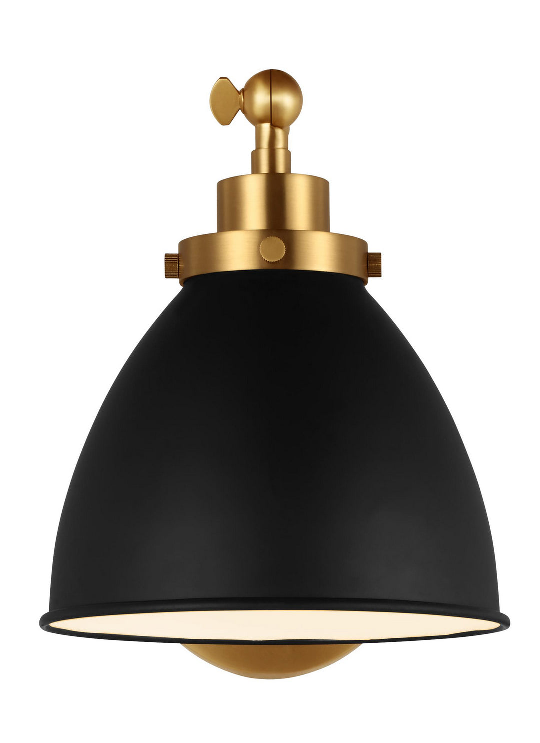 Wellfleet One Light Wall Sconce in Midnight Black and Burnished Brass - available from The Lighting Shoppe, trusted by Canadian homeowners