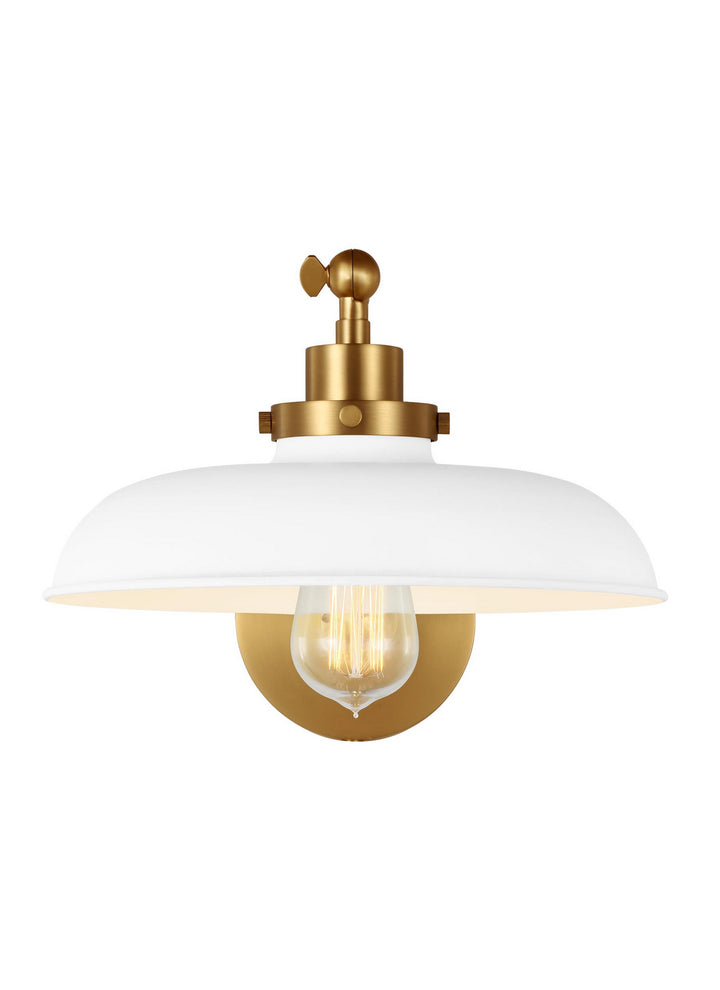 Visual Comfort Studio Canada - CW1141MWTBBS - One Light Wall Sconce - Wellfleet - Matte White and Burnished Brass