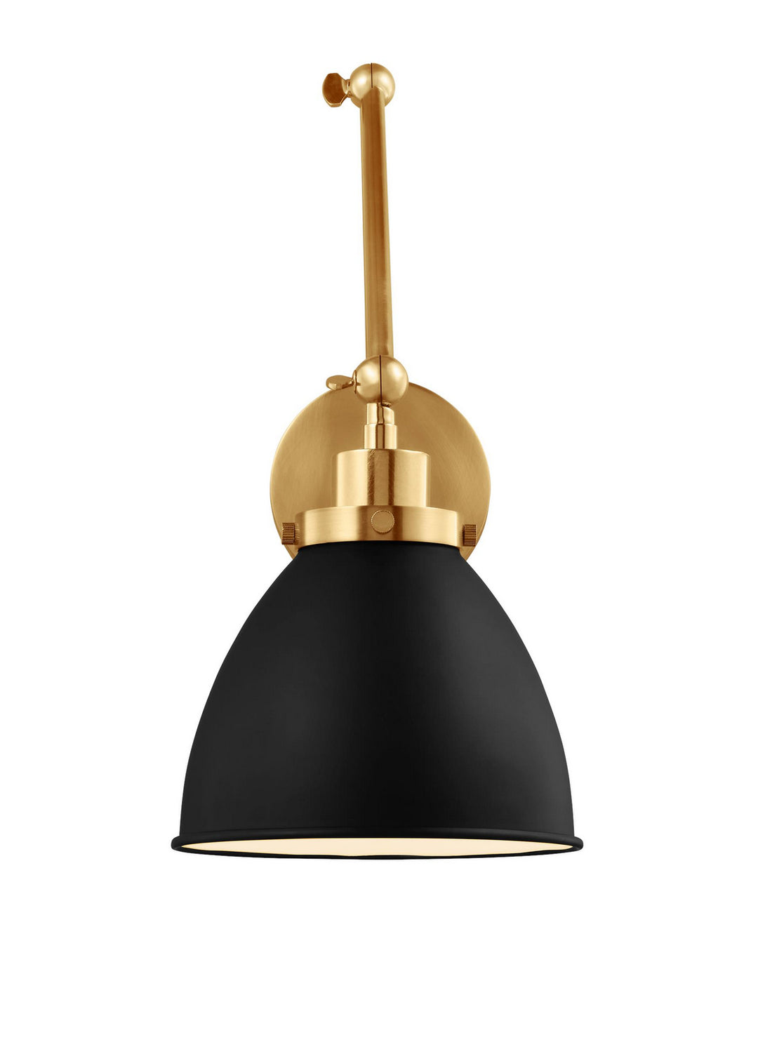 Wellfleet One Light Wall Sconce in Midnight Black and Burnished Brass - available from The Lighting Shoppe, trusted by Canadian homeowners