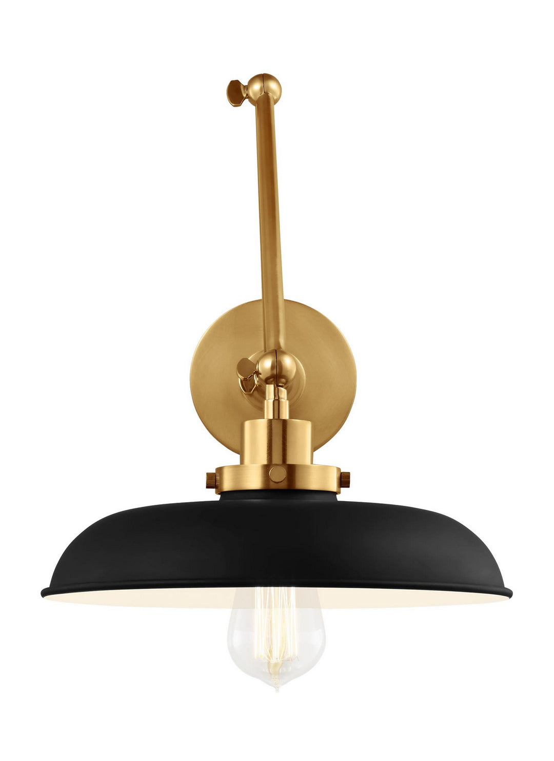 Wellfleet One Light Wall Sconce in Midnight Black and Burnished Brass - available from The Lighting Shoppe, trusted by Canadian homeowners