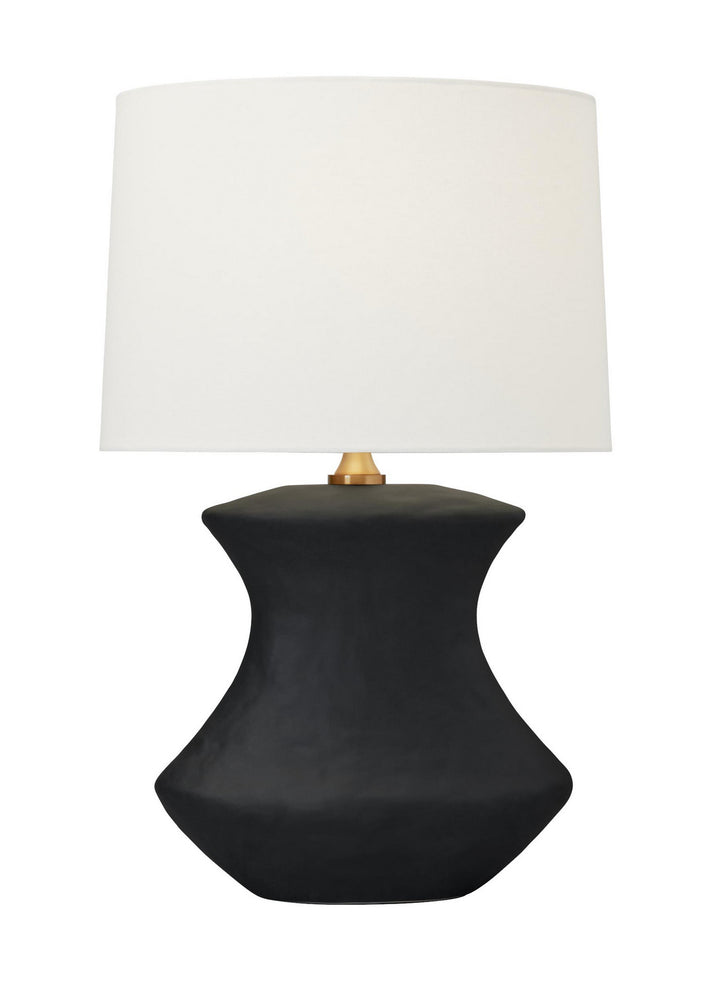 Bone One Light Table Lamp in Rough Black Ceramic - available from The Lighting Shoppe, trusted by Canadian homeowners