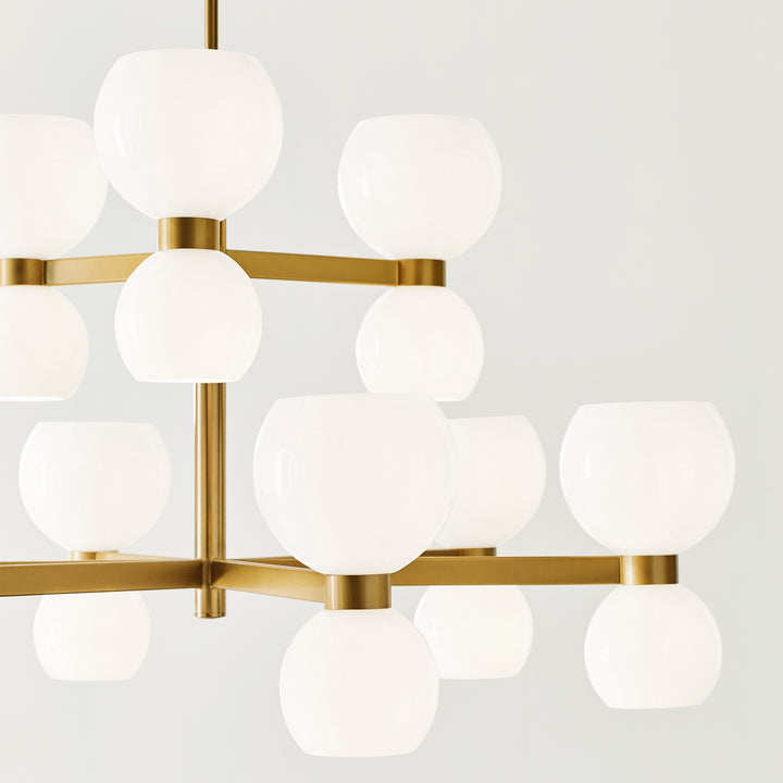 Visual Comfort Studio Canada - KSC10018BBSMG - 18 Light Chandelier - Londyn - Burnished Brass with Milk White Glass