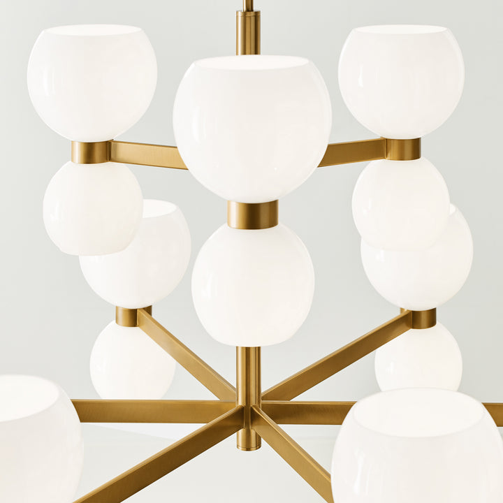 Visual Comfort Studio Canada - KSC10018BBSMG - 18 Light Chandelier - Londyn - Burnished Brass with Milk White Glass