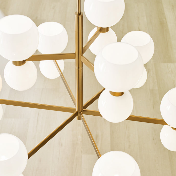 Visual Comfort Studio Canada - KSC10018BBSMG - 18 Light Chandelier - Londyn - Burnished Brass with Milk White Glass
