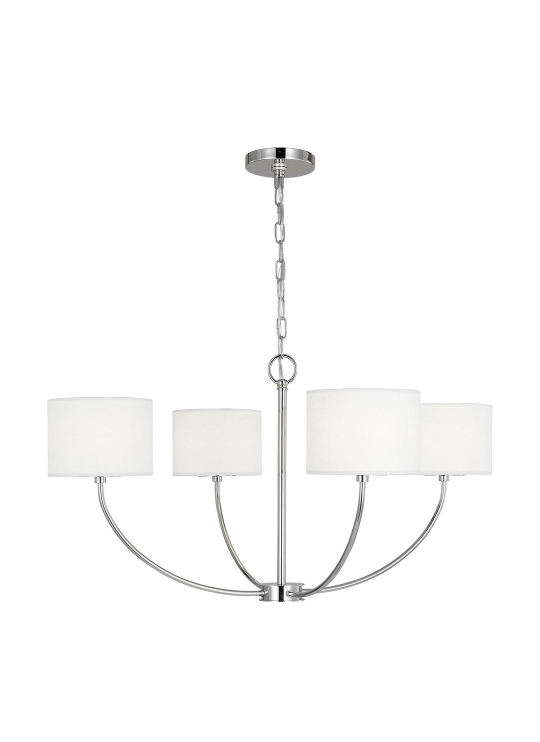 Sawyer Four Light Chandelier in Polished Nickel - available from The Lighting Shoppe, trusted by Canadian homeowners