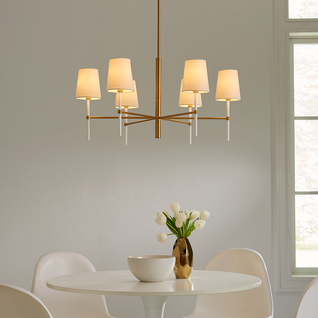 Visual Comfort Studio Canada - KSC1086BBSGW - Six Light Chandelier - Monroe - Burnished Brass