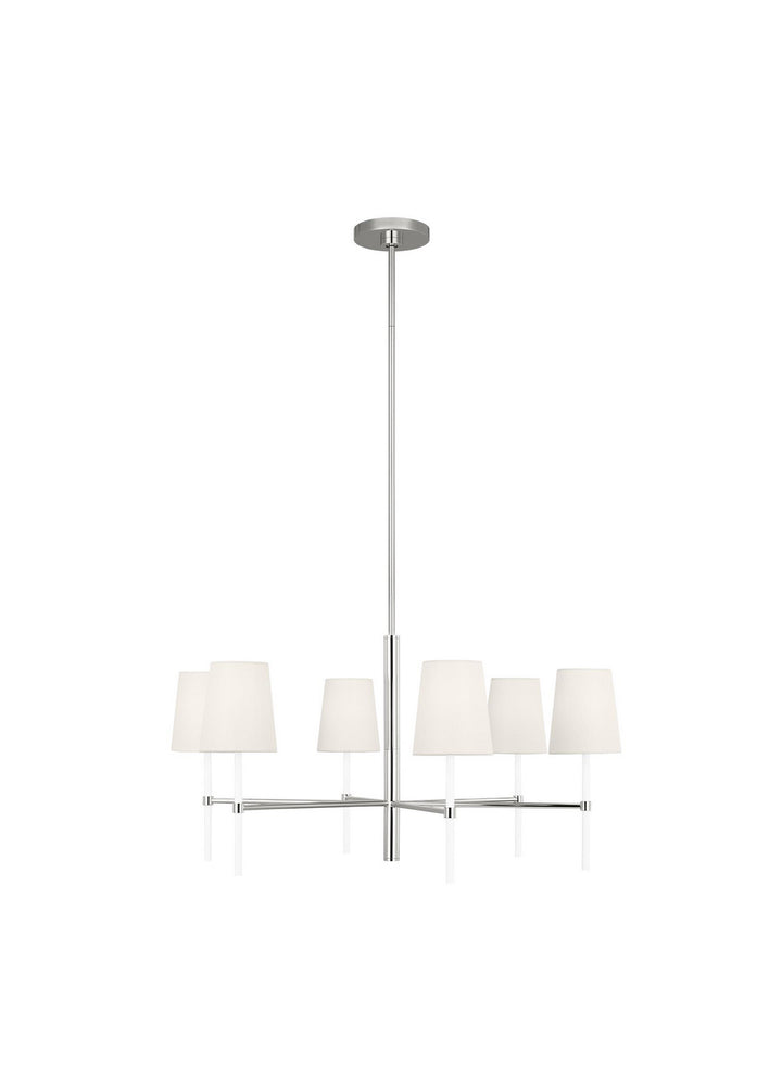 Visual Comfort Studio Canada - KSC1086PNGW - Six Light Chandelier - Monroe - Polished Nickel