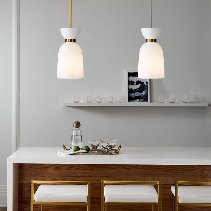 Visual Comfort Studio Canada - KSP1031BBSMG - One Light Pendant - Londyn - Burnished Brass with Milk White Glass