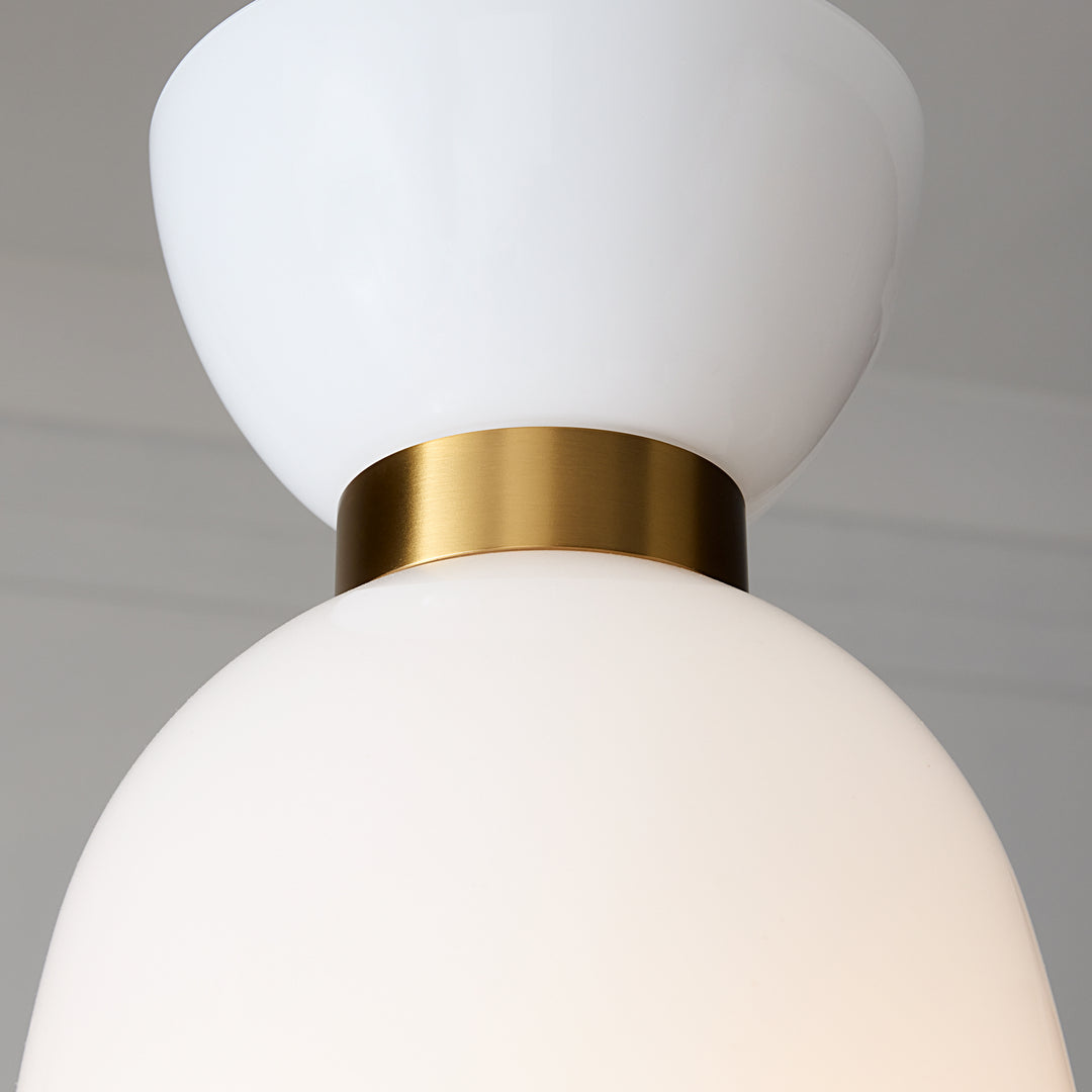 Visual Comfort Studio Canada - KSP1031BBSMG - One Light Pendant - Londyn - Burnished Brass with Milk White Glass