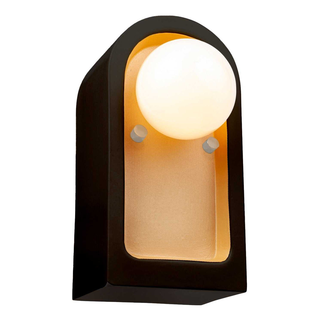 Ambiance Collection One Light Wall Sconce in Carbon Matte Black with Champagne Gold internal finish Justice Designs