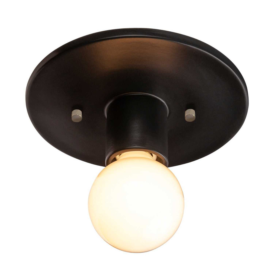 Radiance Collection One Light Flush-Mount in Carbon - Matte Black Justice Designs