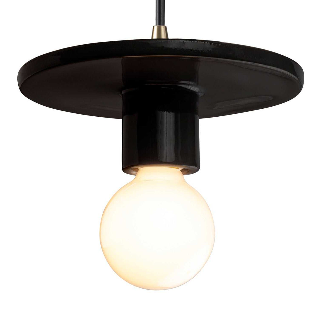 Radiance One Light Pendant in Gloss Black Justice Designs