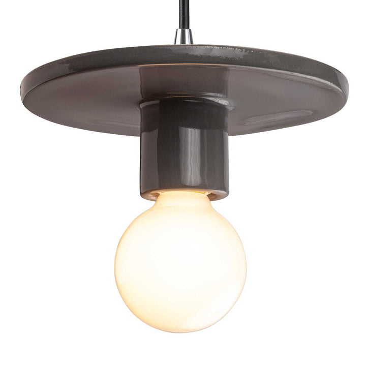 Radiance One Light Pendant in Gloss Grey Justice Designs
